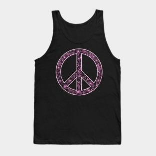 Vintage Girly Flower Peace Sign Tank Top